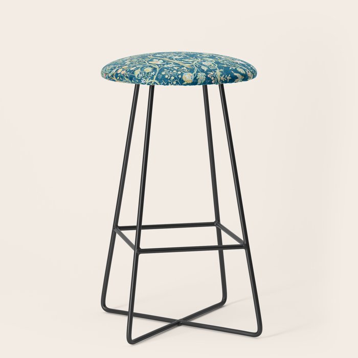 William Morris Melsetter Trellis Dark Blue  Stool Gallery Image 1