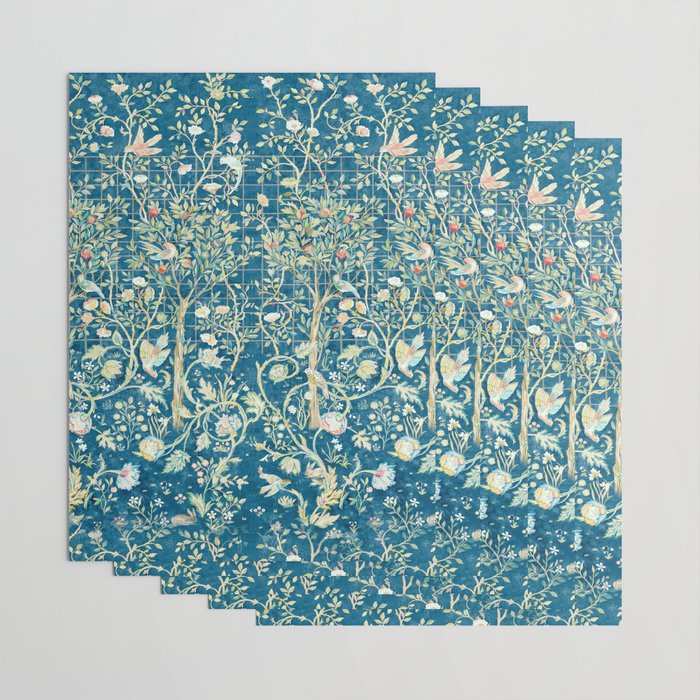 William Morris Melsetter Trellis Dark Blue  Wrapping Paper Gallery Image 3