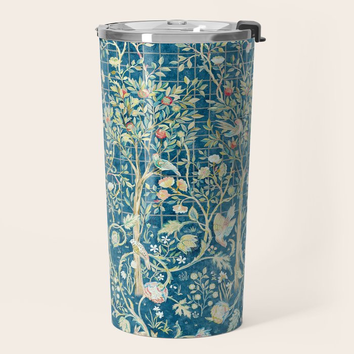 William Morris Melsetter Trellis Dark Blue  Travel Mug Gallery Image 2