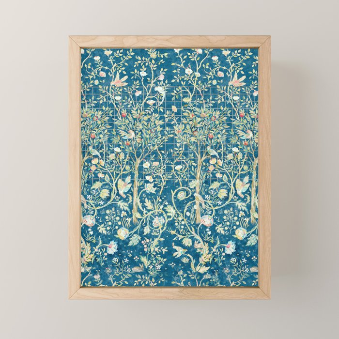 William Morris Melsetter Trellis Dark Blue  Mini Art Print Gallery Image 1