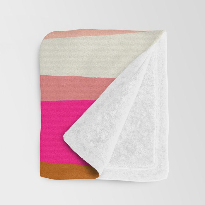 Flamingo Stripes Throw Blanket Gallery Image 3