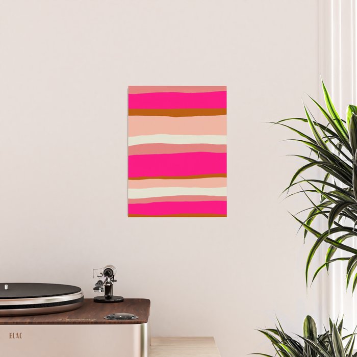 Flamingo Stripes Poster Gallery Image 2