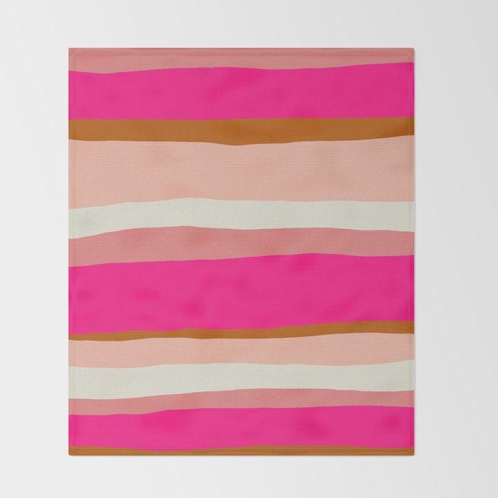Flamingo Stripes Throw Blanket Gallery Image 2
