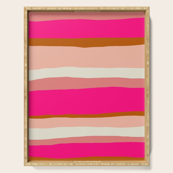 Flamingo Stripes Serving Tray Gallery Image 1