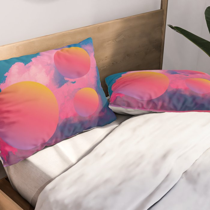 Vaporwave sky 1 / Rise / 80s / 90s / aesthetic Pillow Sham Gallery Image 2
