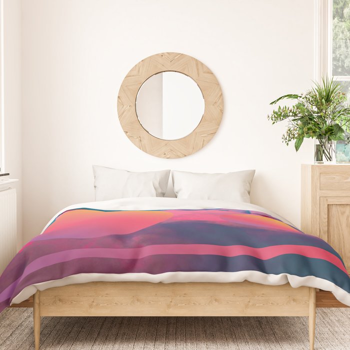 Vaporwave sky 1 / Rise / 80s / 90s / aesthetic Duvet Cover Gallery Image 3