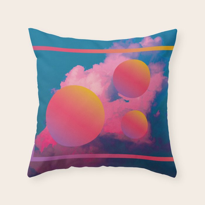 Vaporwave sky 1 / Rise / 80s / 90s / aesthetic Throw Pillow Gallery Image 6