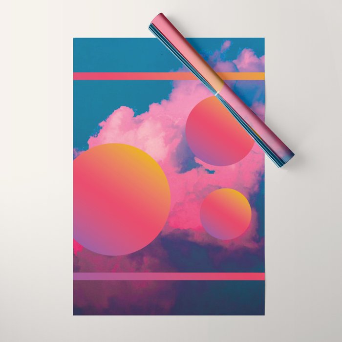 Vaporwave sky 1 / Rise / 80s / 90s / aesthetic Wrapping Paper Gallery Image 1