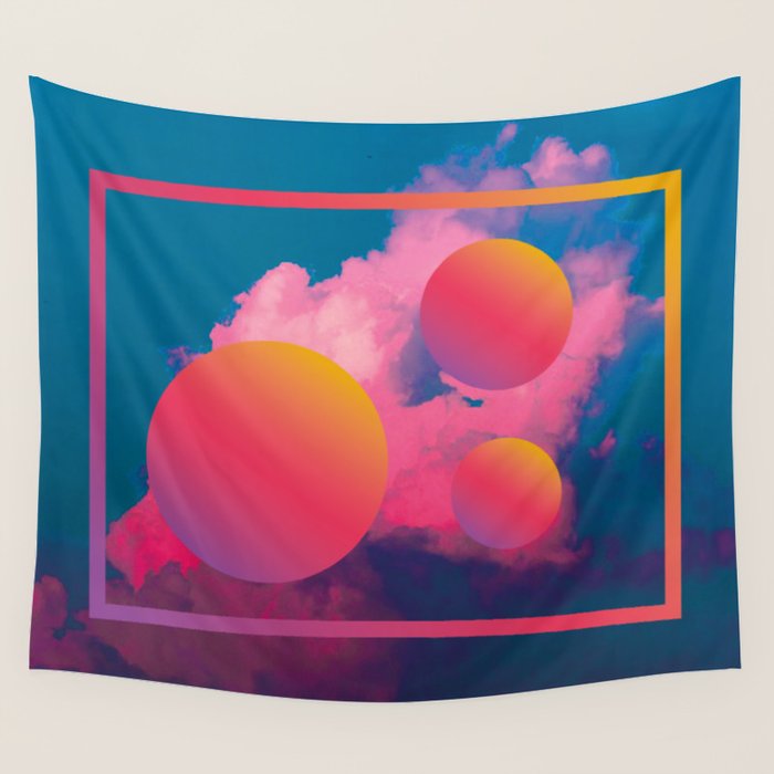 Vaporwave sky 1 / Rise / 80s / 90s / aesthetic Wall Tapestry Gallery Image 4