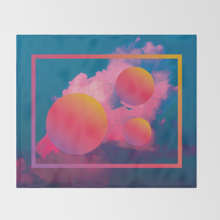Vaporwave sky 1 / Rise / 80s / 90s / aesthetic Throw Blanket Gallery Image 2