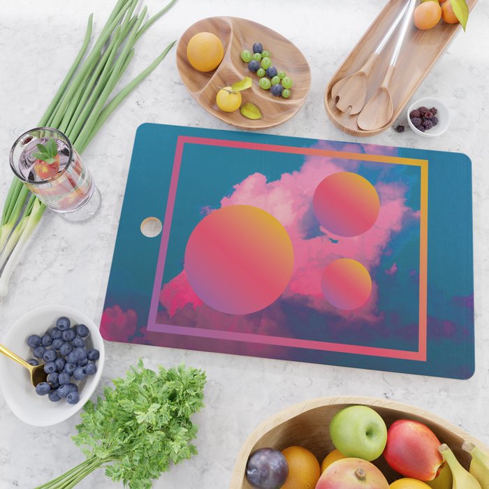 Vaporwave sky 1 / Rise / 80s / 90s / aesthetic Cutting Board Gallery Image 2