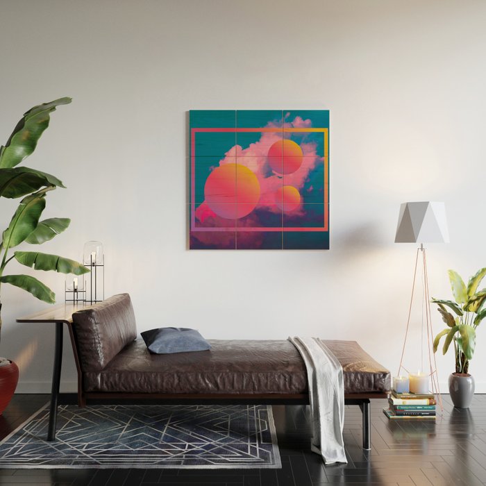 Vaporwave sky 1 / Rise / 80s / 90s / aesthetic Wood Wall Art Gallery Image 2