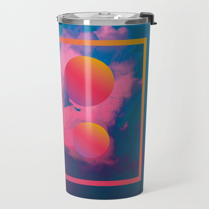 Vaporwave sky 1 / Rise / 80s / 90s / aesthetic Travel Mug Gallery Image 2