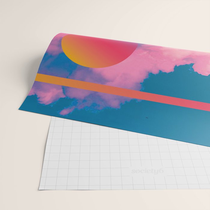 Vaporwave sky 1 / Rise / 80s / 90s / aesthetic Wrapping Paper Gallery Image 2