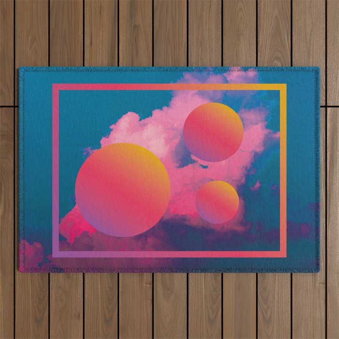 Vaporwave sky 1 / Rise / 80s / 90s / aesthetic Outdoor Rug Gallery Image 1