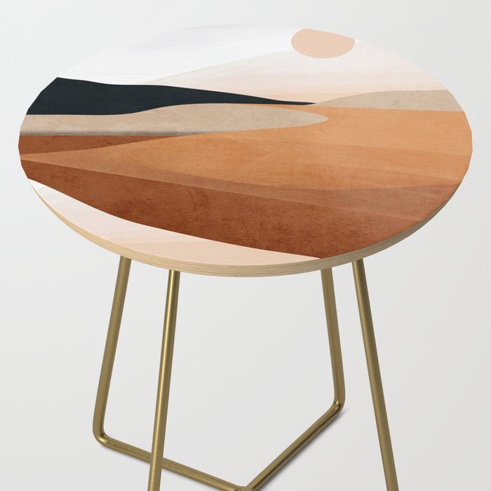 Abstract Art Landscape 41 Terracotta Side Table Gallery Image 2