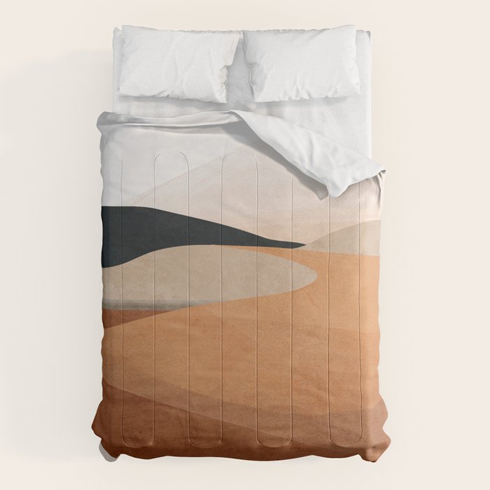 Abstract Art Landscape 41 Terracotta Comforter Gallery Image 6