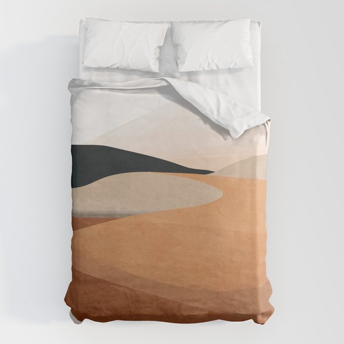 Abstract Art Landscape 41 Terracotta Duvet Cover Gallery Image 6
