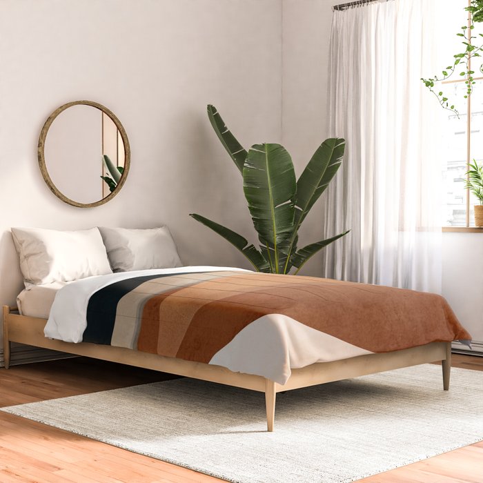 Abstract Art Landscape 41 Terracotta Comforter Gallery Image 2
