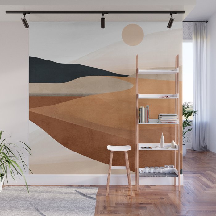 Abstract Art Landscape 41 Terracotta Wall Mural Gallery Image 1