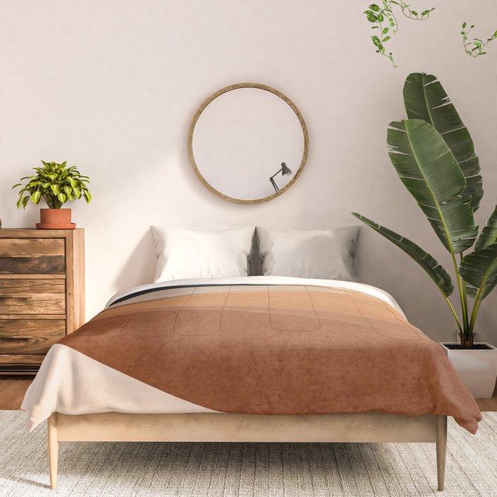 Abstract Art Landscape 41 Terracotta Comforter Gallery Image 3