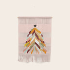 Festive Retro Christmas Tree on Peach Fuzz Wall Hanging Gallery Image 1