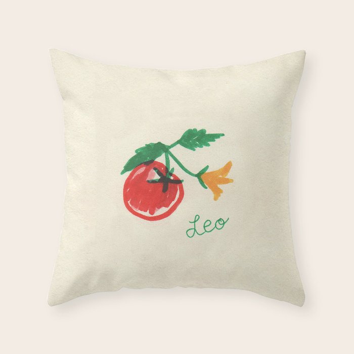 leo tomato Throw Pillow Gallery Image 6