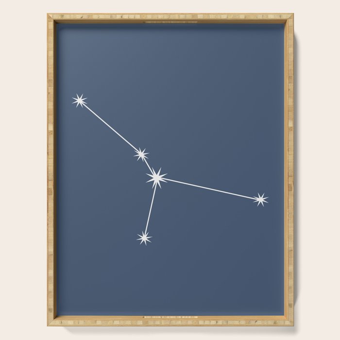 Cancer Zodiac Star Constellation Line Art Neutral Blue Serving Tray Gallery Image 1