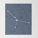 Cancer Zodiac Star Constellation Line Art Neutral Blue Throw Blanket Gallery Image 2