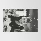 Audrey Hepburn, Tiara, Jewelry, Black and White Wall Art Rug Gallery Image 2