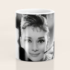 Audrey Hepburn, Tiara, Jewelry, Black and White Wall Art Coffee Mug Gallery Image 4
