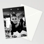 Audrey Hepburn, Tiara, Jewelry, Black and White Wall Art Stationery Card Gallery Image 2