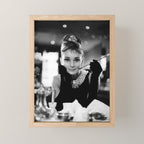 Audrey Hepburn, Tiara, Jewelry, Black and White Wall Art Mini Art Print Gallery Image 1