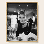 Audrey Hepburn, Tiara, Jewelry, Black and White Wall Art Serving Tray Gallery Image 1