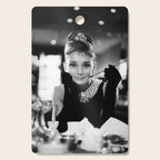 Audrey Hepburn, Tiara, Jewelry, Black and White Wall Art Cutting Board Gallery Image 1