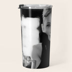 Audrey Hepburn, Tiara, Jewelry, Black and White Wall Art Travel Mug Gallery Image 3