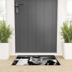 Audrey Hepburn, Tiara, Jewelry, Black and White Wall Art Welcome Mat Gallery Image 3