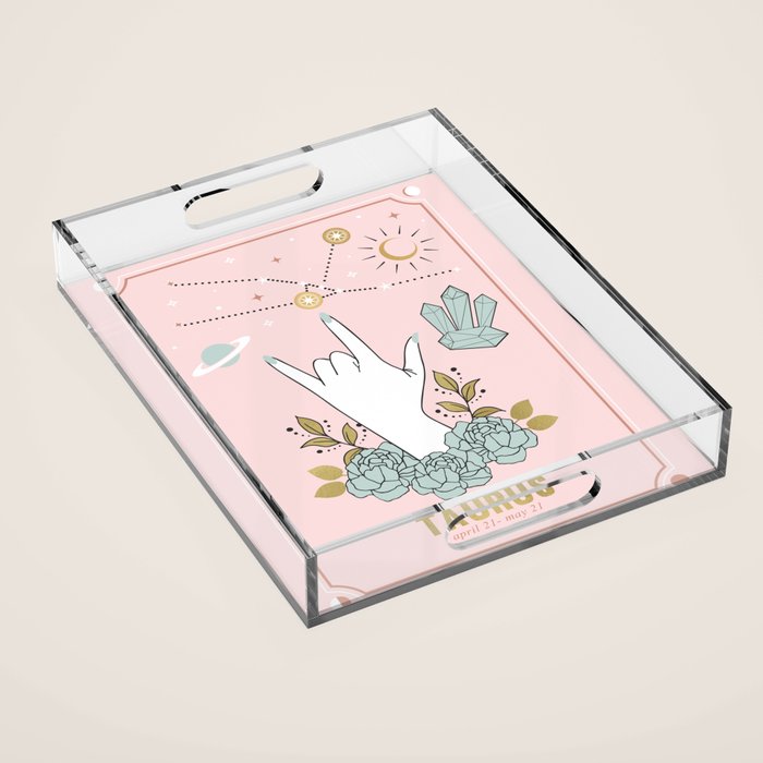 Taurus Zodiac Series Acrylic Tray Gallery Image 1