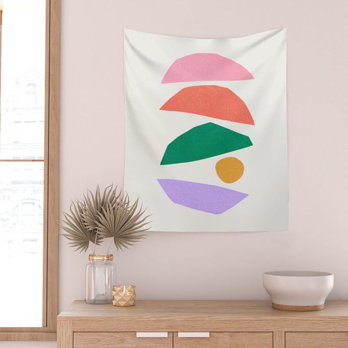 The Sundowner: Stacked Shapes 01 Wall Tapestry Gallery Image 2