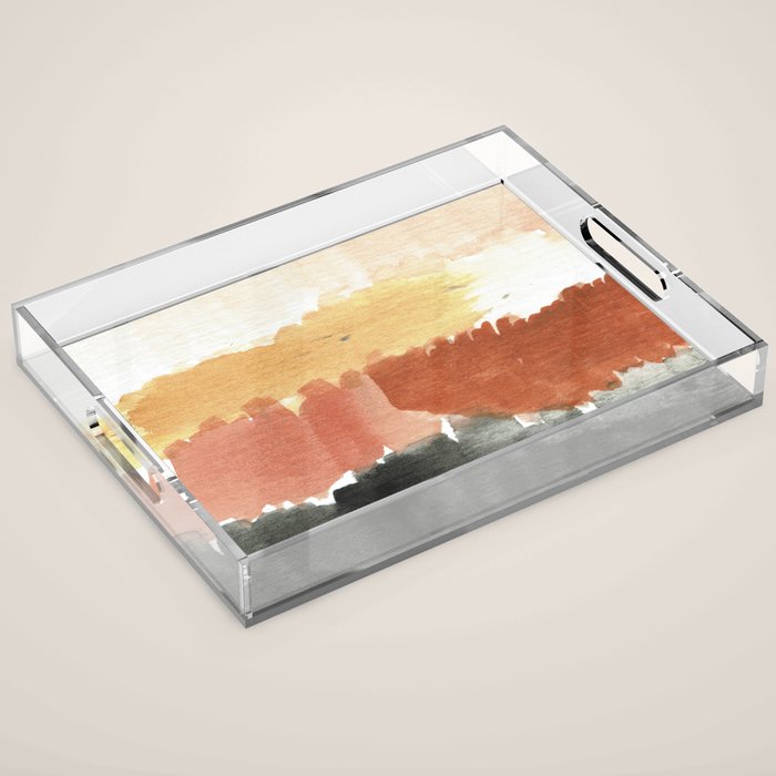 Abstract in Rust n Clay Acrylic Tray Gallery Image 1