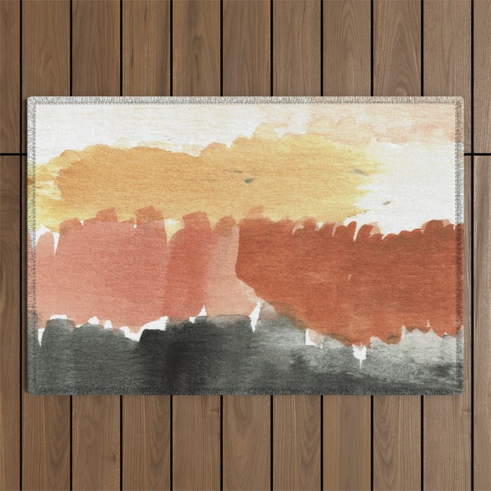 Abstract in Rust n Clay Outdoor Rug Gallery Image 1