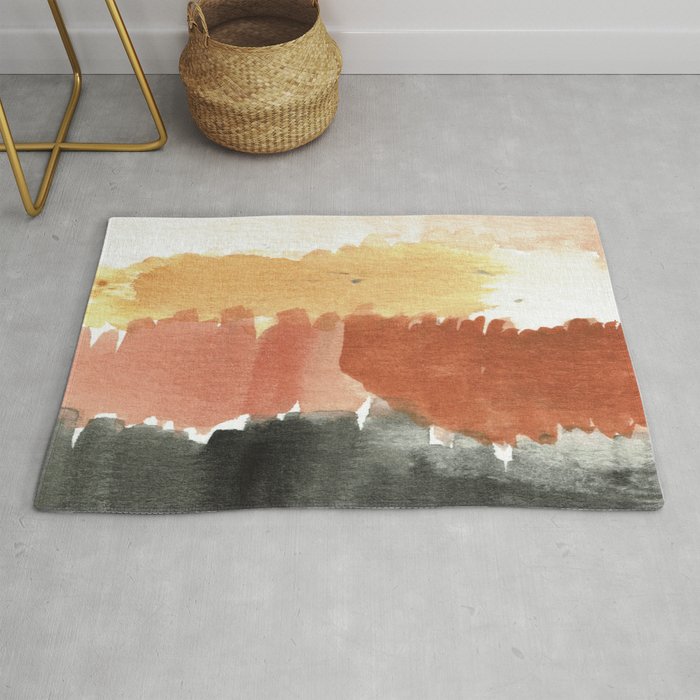 Abstract in Rust n Clay Rug Gallery Image 1