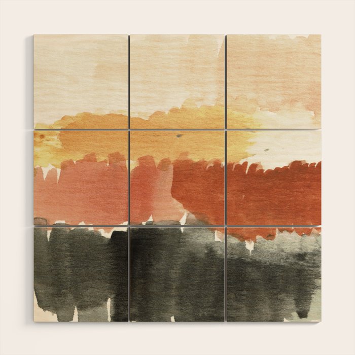 Abstract in Rust n Clay Wood Wall Art Gallery Image 1