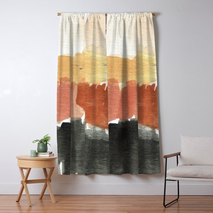 Abstract in Rust n Clay Window Curtain Gallery Image 1