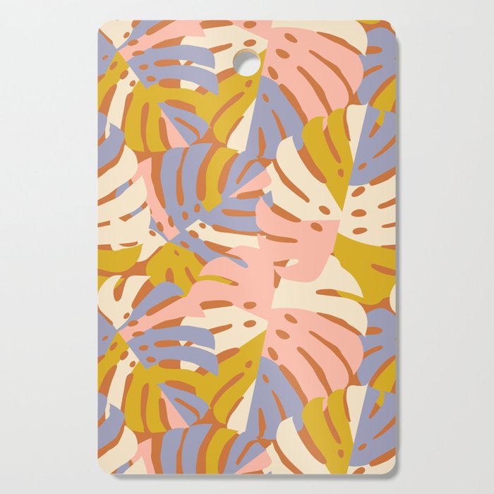 Color Block Monstera Pink + Lavender Cutting Board Gallery Image 1
