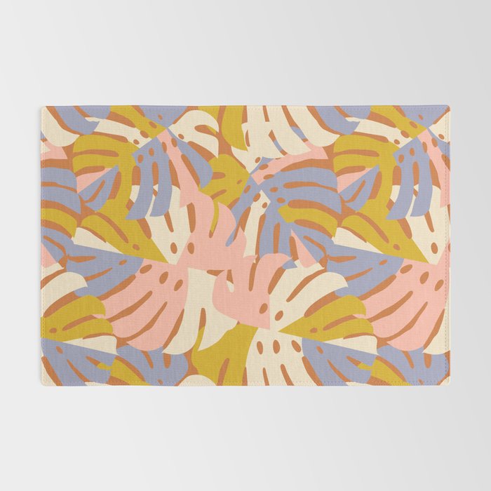Color Block Monstera Pink + Lavender Rug Gallery Image 2