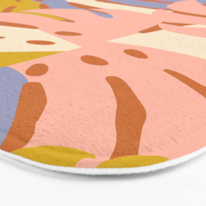 Color Block Monstera Pink + Lavender Bath Mat Gallery Image 3