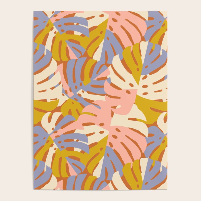 Color Block Monstera Pink + Lavender Poster Gallery Image 4