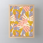 Color Block Monstera Pink + Lavender Mini Art Print Gallery Image 1