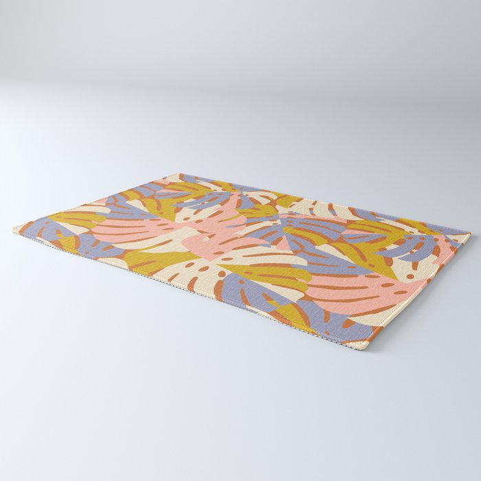 Color Block Monstera Pink + Lavender Rug Gallery Image 3